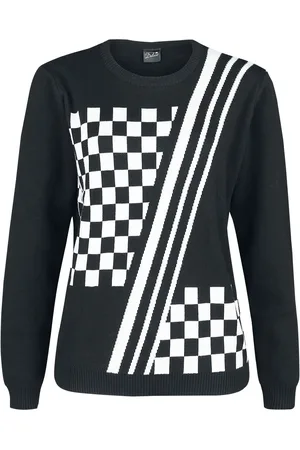 Pussy Deluxe Checkered Knit Pullover Knit jumper white