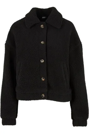 Urban classics Ladies Short Sherpa Button Jacket Between-seasons Jacket
