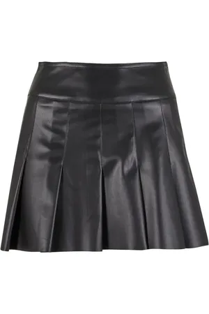 Urban classics Ladies Synthetic Leather Pleated Skirt Short skirt