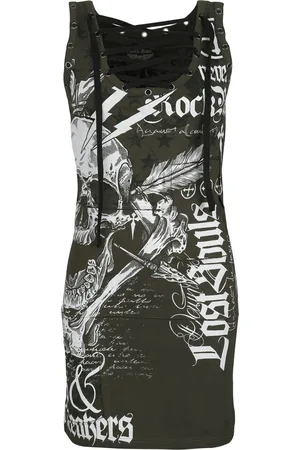 Rock Rebel Eyelet dress with patches Short dress