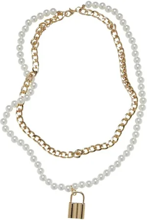 Urban classics Padlock Pearl Layering Necklace Necklace coloured