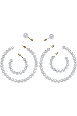Urban classics Pearl Hoop Earrings (3-pack) Earring gold