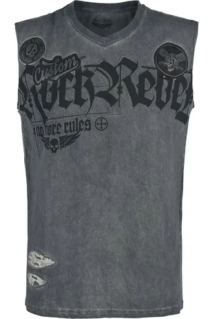 Rock Rebel Tank Top with Wash and Print Tanktop