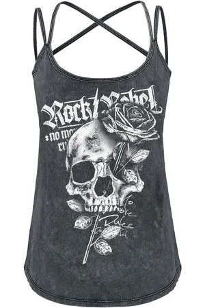 Rock Rebel Top with Vintage Wash and Print Top