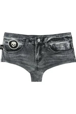 Rock Rebel Denim Look Bikini Bottom Bikini Bottom