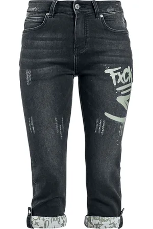 RED by EMP 3/4 Jeans with Graffiti Details Shorts