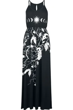 Gothicana Dress with roses and skulls Long dress
