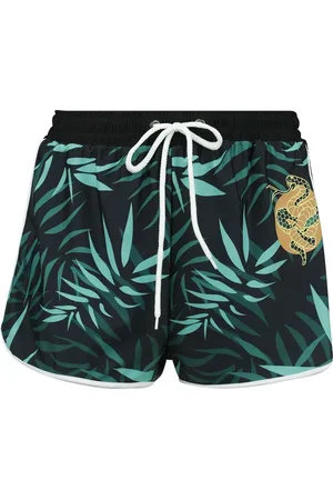 RED by EMP Swim Shorts With Palm Trees Bikini Bottom green