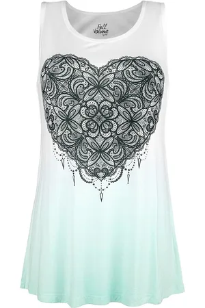 Full Volume Top with Colour-Gradient and Print Top turquoise