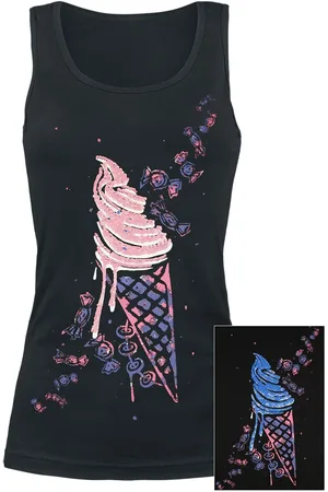 Full Volume Tank top with sequins and print Top