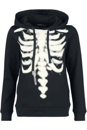 Gothicana Hoodie with ribcage print Hooded sweater