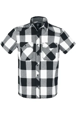 Brandit Half-Sleeve Checked Shirt Short-sleeved Shirt black