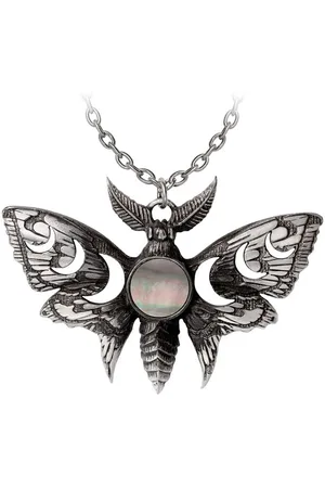 Alchemy Lunar Moth Necklace silver