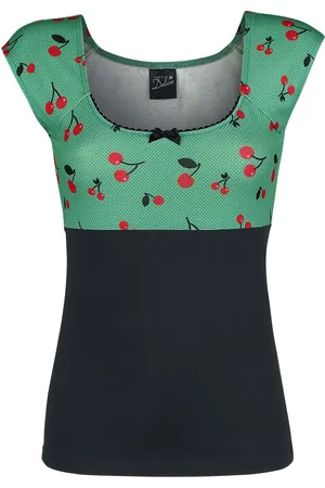 Pussy Deluxe Cat Cherries Basic Shirt T-Shirt green