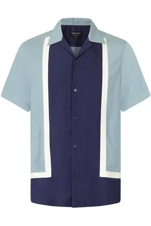Chet Rock Walter Contrast Panel Bowling Shirt Short-sleeved Shirt white