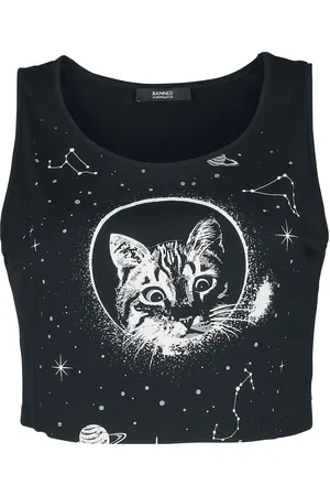 Banned Retro Space Kitty Cropped Top Top