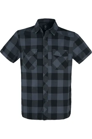 Brandit Half-Sleeve Checked Shirt Short-sleeved Shirt grey