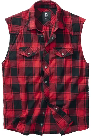 Brandit Sleeveless Checked Shirt Short-sleeved Shirt black