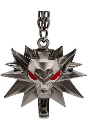 The Witcher Wolf School Medallion Keyring Pendant coloured
