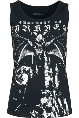 Gothicana Vest with Bat Design Top