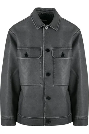 Urban classics Synthetic Vintage Leather Shirt Jacket Imitation Leather Jacket