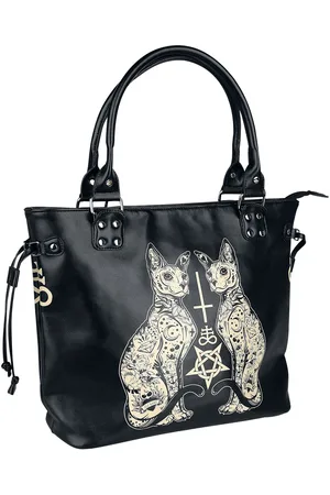 Banned Retro Esoteric Cat Bag Handbag white