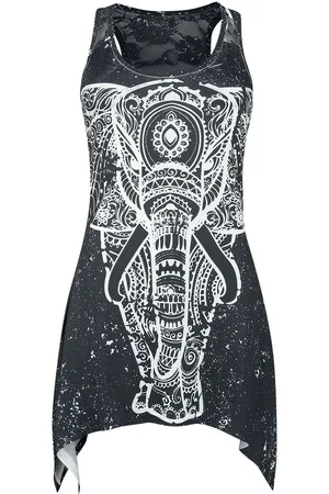 Innocent Spiritual elephant lace panel vest Top white