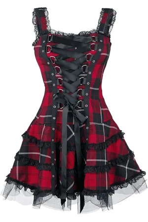Hell Bunny Harley Tartan Dress Short dress black