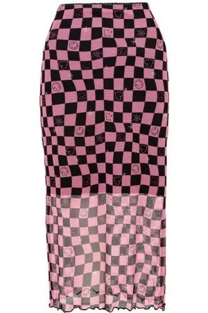Hell Bunny X Smiley Originals Distortion Skirt Long skirt pink