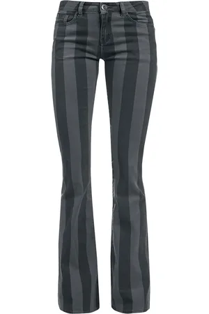 Gothicana Grace - /Grey Striped Trousers Cloth Trousers grey