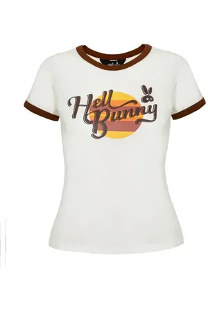 Hell Bunny Charlie Top T-Shirt brown