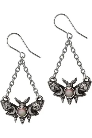 Alchemy Lunar Moth Earrings silver