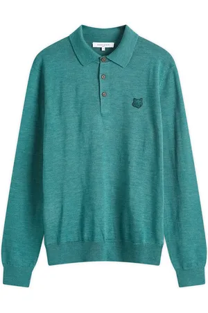 Maison Kitsuné Maison Kitsune Bold Fox Head Patch Knitted Polo
