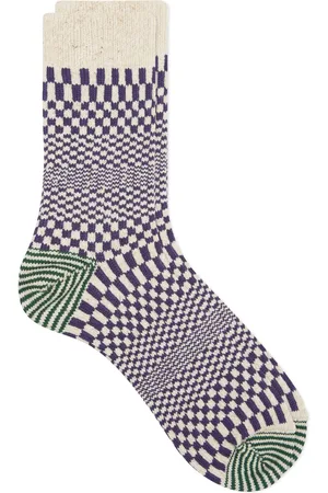 RoToTo Warped Checker Crew Sock