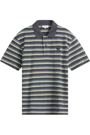 Maison Kitsuné Maison Kitsune Profile Fox Patch Stripe Polo