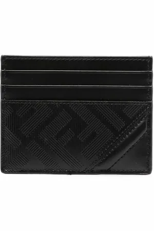Fendi Logo-embossed leather cardholder