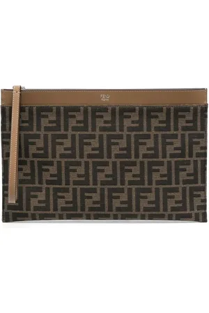 Fendi Monogram-pattern clutch bag