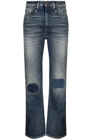 R13 High-waisted slim-cut jeans