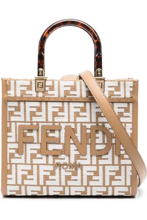Fendi Medium Sunshine FF-motif raffia tote bag