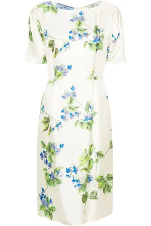 Prada Floral-print twill dress