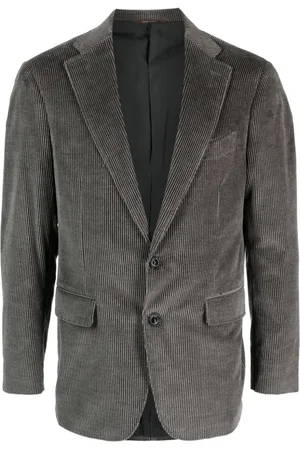 CANALI Single-breasted ribbed blazer
