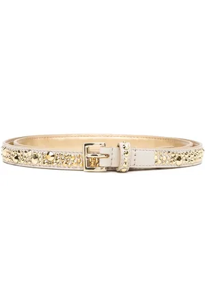 Prada Crystal-embellished leather buckle belt