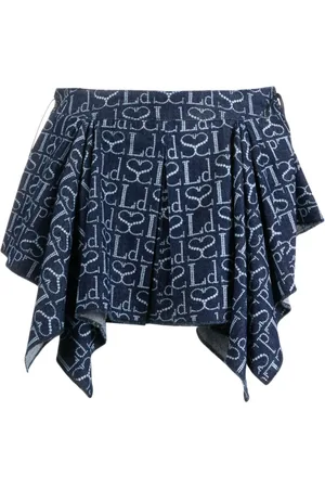 Ludovic De Saint Sernin Monogram-pattern asymmetric miniskirt