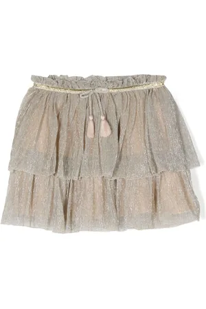 Louise Misha Metallic ruffled miniskirt