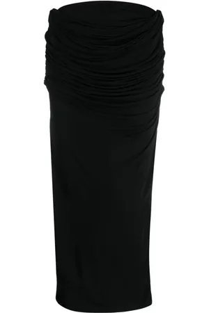 Paris Georgia Draped midi straight skirt