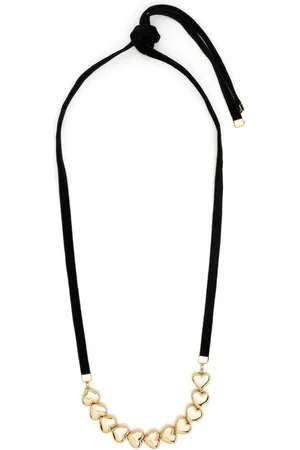 númbering Heart-beads velvet necklace