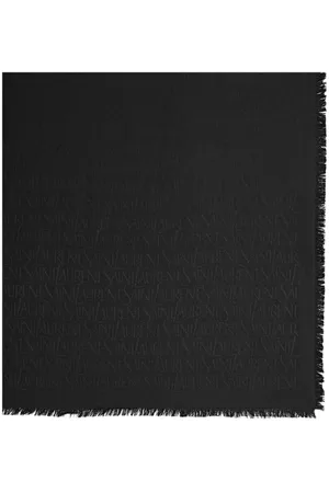 Saint Laurent Logo-jacquard fringed scarf