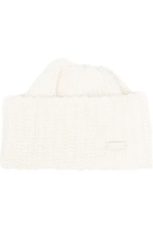 Saint Laurent Logo-plaque chunky knit cashmere beanie