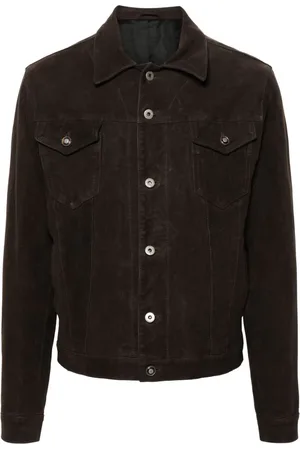 ERALDO Sculpted-buttons leather jacket