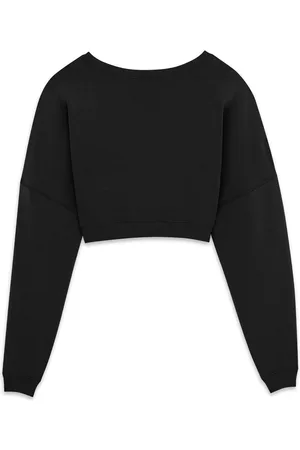Saint Laurent Cropped cotton sweatshirt